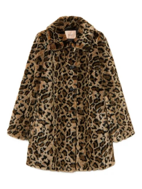 TWINSET leopard-print faux-fur coat Brown 252TP2110