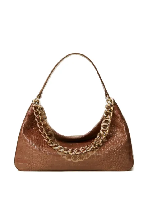 TWINSET Liliane crocodile-effect chain shoulder bag Brown 252TD8252