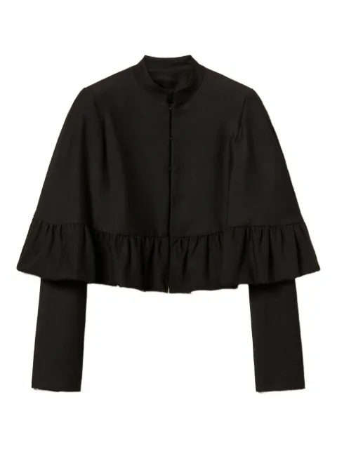 TWINSET ruffled cape jacket Black 252TS2062