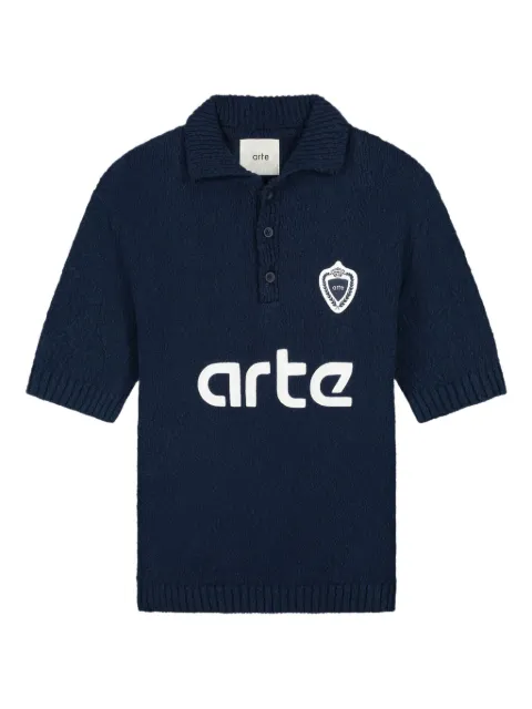 Arte Antwerp logo-patch polo shirt Blue AW25157K