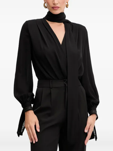 Elisabetta Franchi tie-neck long-sleeve top Black CB00651E3