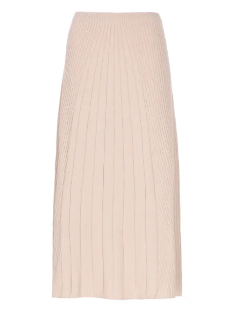 D.Exterior ribbed midi skirt Neutrals 6107712BEI