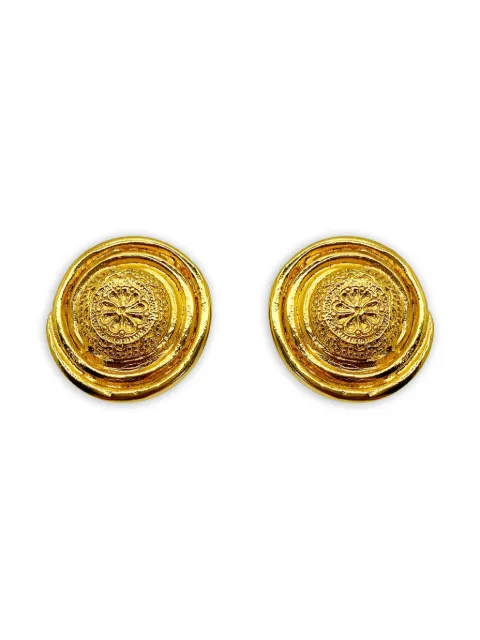 Jennifer Gibson Jewellery 1980s Yves Saint Laurent Floral Nest earrings Gold JGJYSLFLORERG