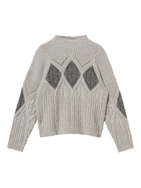 TWINSET cable-knit intarsia jumper Grey 252TT3290