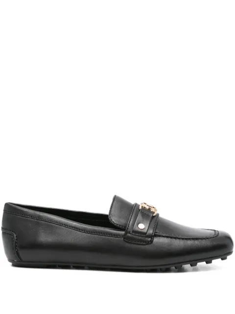 Michael Kors leather logo-plaque loafers Black 40T5MAFR1L