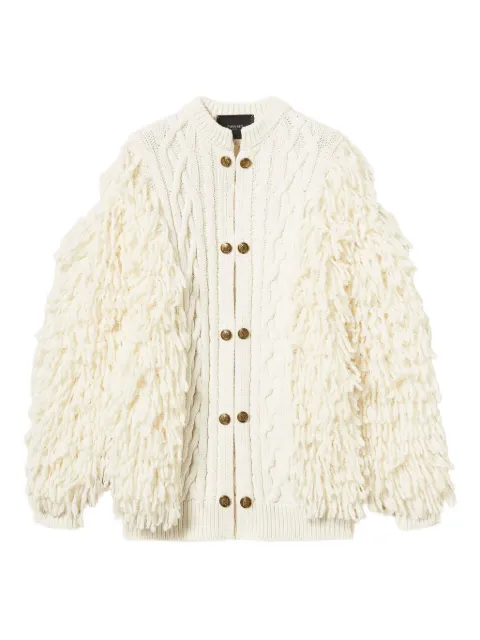TWINSET cable-knit fringed cardigan Neutrals 252TS3300