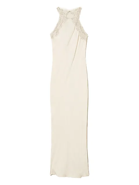 TWINSET lace-embellished satin maxi dress White 252TT2240