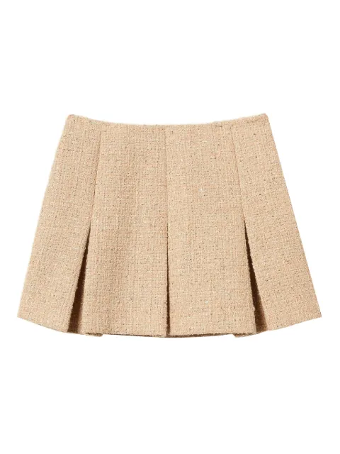 TWINSET bouclé pleated mini skirt Neutrals 252TP2144