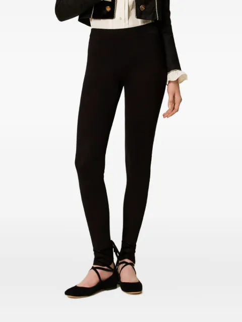 TWINSET side-band knit leggings Black 252TS3281