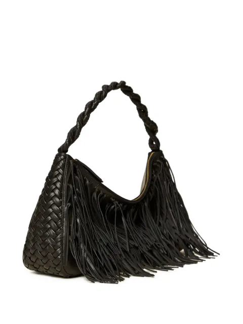 TWINSET medium Liliane fringe shoulder bag Black 252TS8EBB