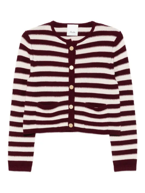 Allude striped-button cardigan Neutrals 25517020