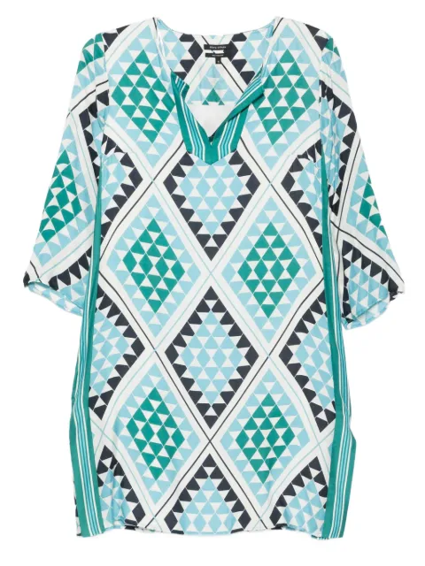 Marc O'Polo geometric-print V-neck midi dress White 903113021111