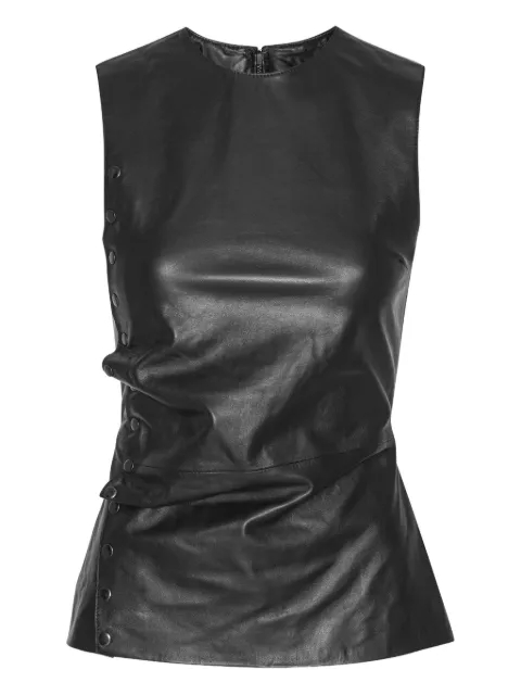 ROTATE BIRGER CHRISTENSEN side-buttoned leather top Black 115135100