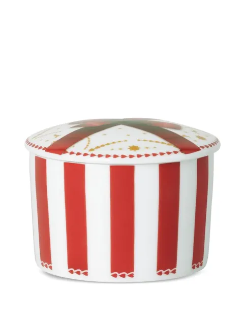 HUTSCHENREUTHER small Christmas striped lidded box (8.4cm x 11.4cm) H28