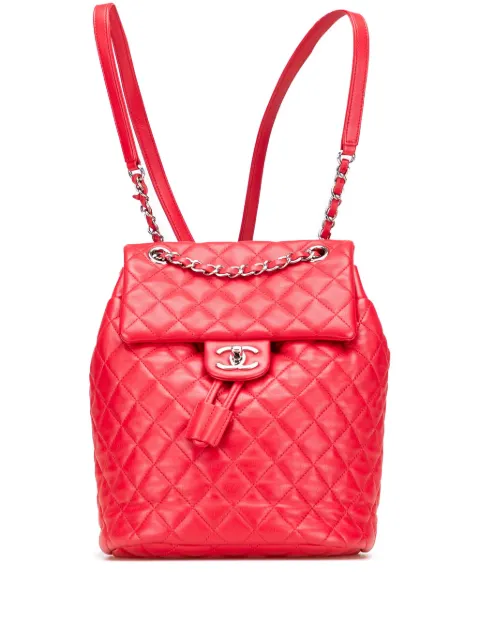 CHANEL Pre-Owned 2016-2017 Small Lambskin Urban Spirit backpack Red ZVFIOVQ28P3YB982