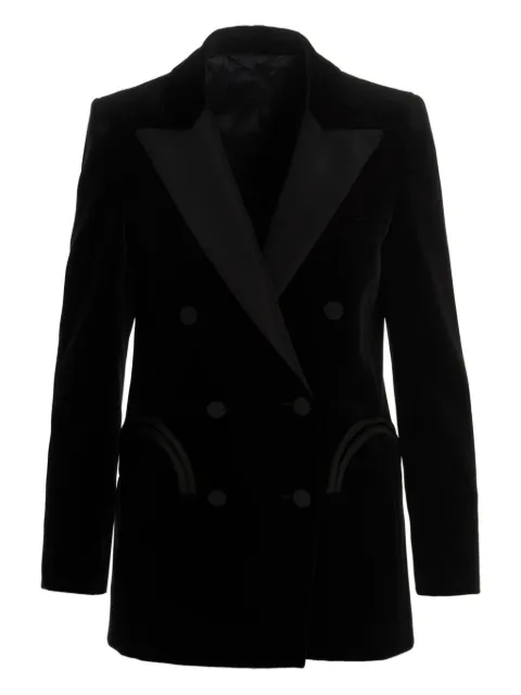 Blazé Milano velvet double-breasted blazer Black BZEBD11JSESSEN000
