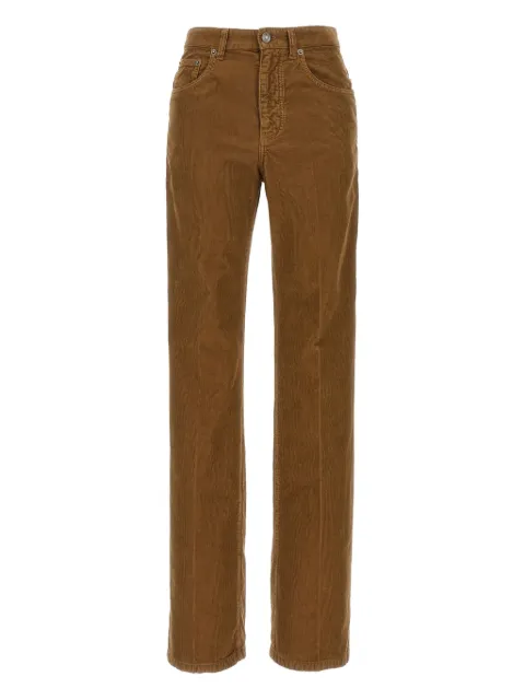 Saint Laurent pleat-detail corduroy trousers Brown 705103Y29IA2423