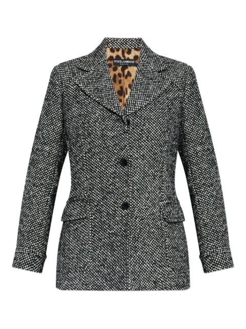 Dolce & Gabbana flap-pockets tweed jacket Grey F27FQTFMZAH