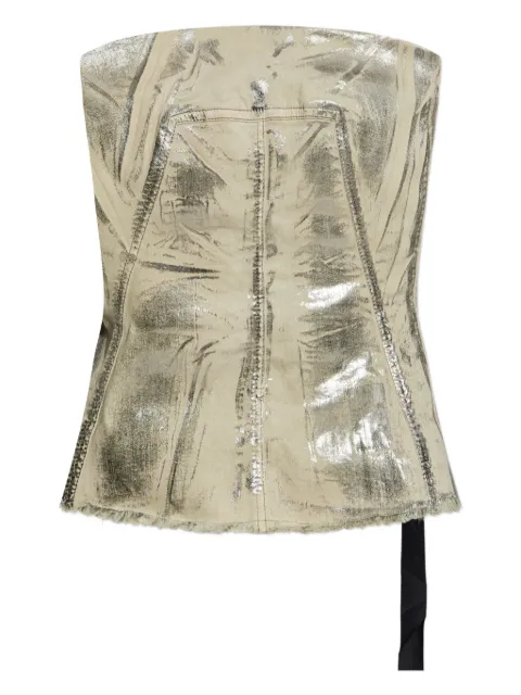 Rick Owens DRKSHDW metallic-effect frayed-edge top Grey DS02E7129SDPF