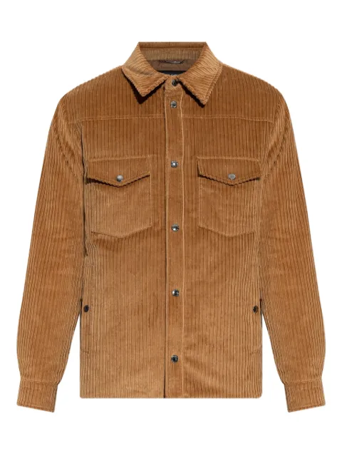 Dolce & Gabbana corduroy flap-pocket shirt jacket Brown G9BRETFUVIP