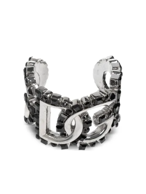 Dolce & Gabbana DG logo-plaque crystal ring Silver WRR5X1W1111