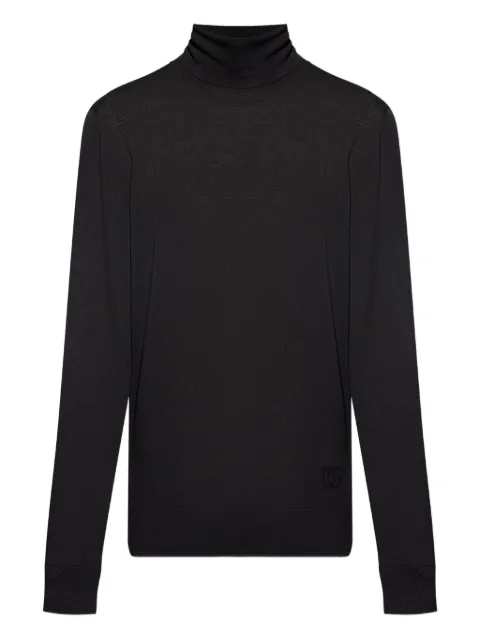 Dolce & Gabbana logo-detail turtleneck sweater Black GXW05TJDVBV