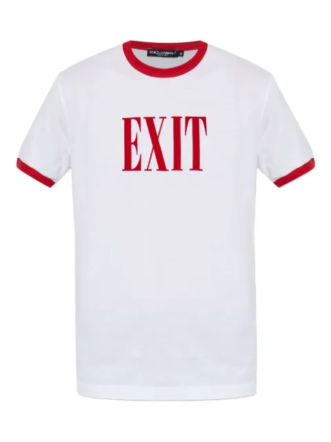 Dolce & Gabbana Exit-print ringer T-shirt White G8PV1TG7PHK