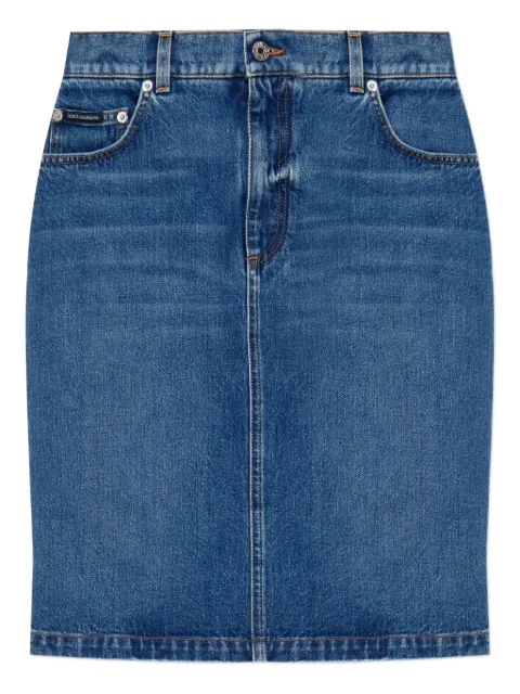 Dolce & Gabbana logo-plaque denim mini skirt Blue F4C14DG8NR3