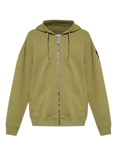 adidas logo-patch zip-up hoodie Green JX1572