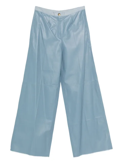 Forte Forte leather flared trousers Blue 14014MYPANTS
