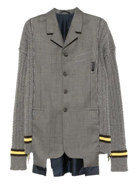 SONIA CARRASCO asymmetric-hem jacket Grey PKFW26080218