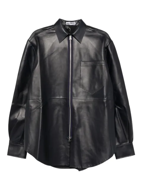 SONIA CARRASCO zipped leather jacket Blue LTFW26070313