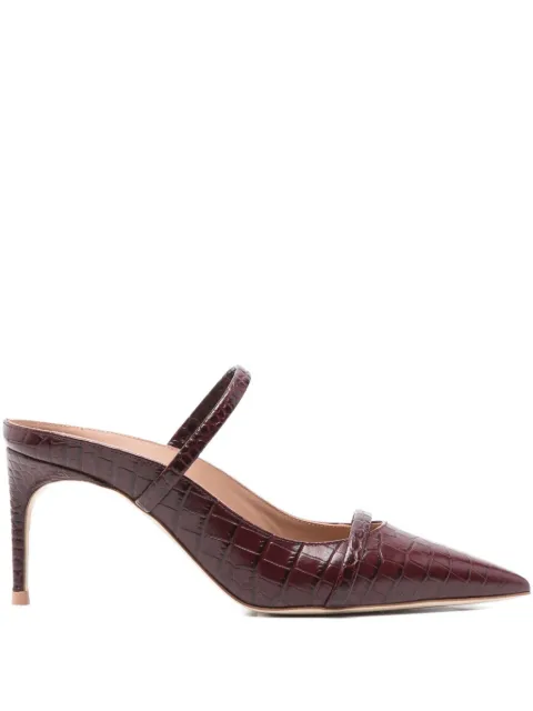 Malone Souliers 70mm crocodile-embroidered leather mules Red AURORA7012