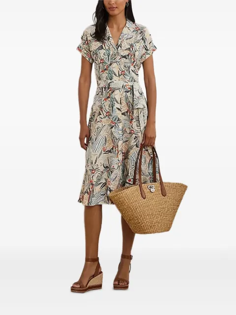 Lauren Ralph Lauren floral-print belted dress White 200963695001