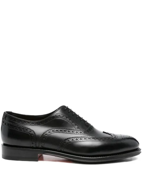 Santoni perforated leather oxford shoes Black MCCO17836PG4HOBR