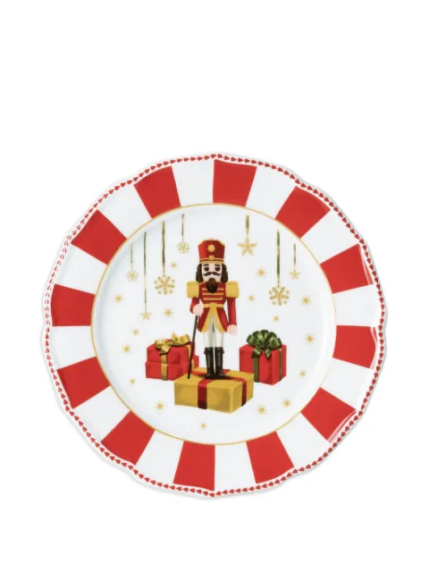 HUTSCHENREUTHER nutcracker striped plates (set of six) White H23