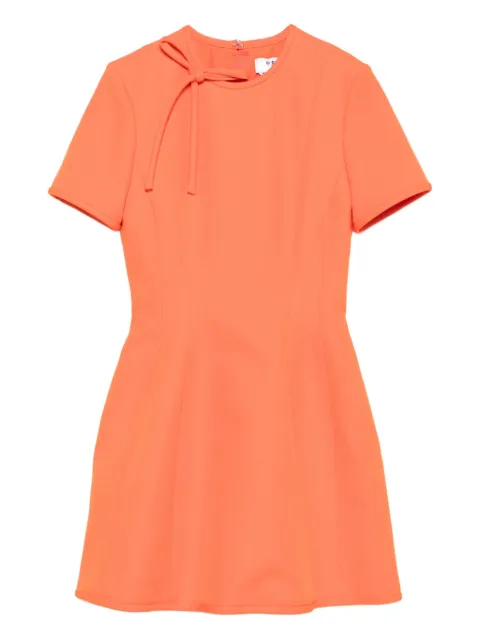 MSGM neck-tie short-sleeve mini dress Orange 3941MDA21257608