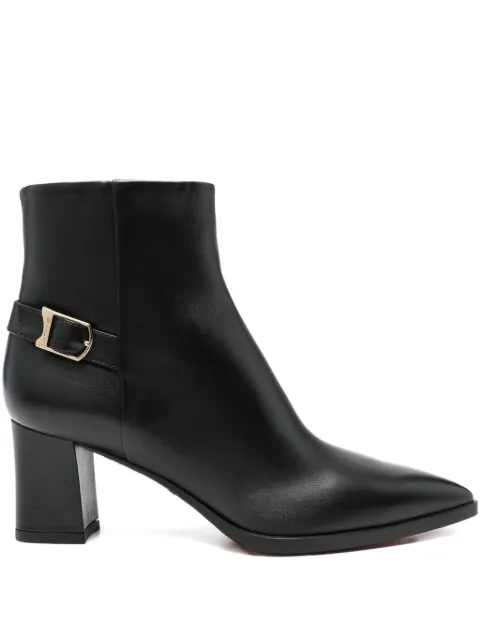Santoni 70mm buckle-detail pointed-toe boots Black WTEZ71846PC4NVGB