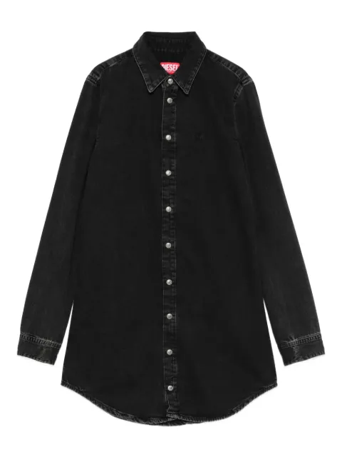 Diesel long-sleeve denim shirt mini dress Black A18226068SS