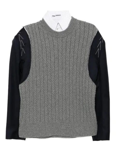 SONIA CARRASCO panelled jumper Grey PKFW26080313
