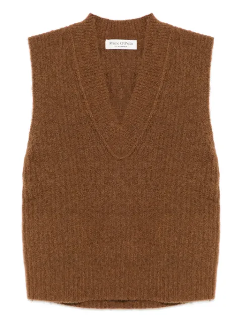 Marc O'Polo V-neck wool-blend vest Brown 208605163153