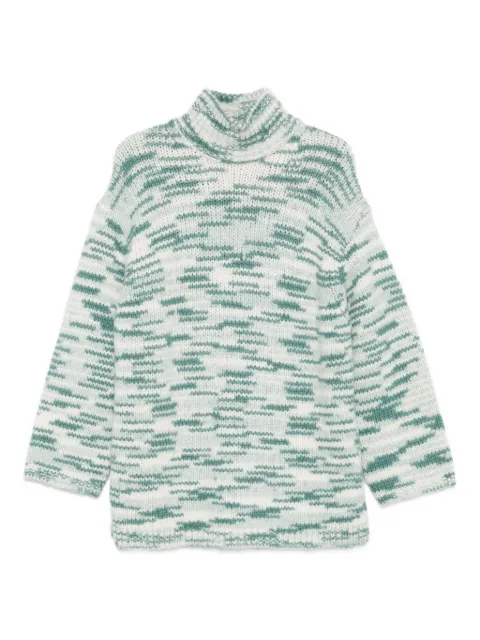 Marc O'Polo high-neck stripe-pattern sweater Green 210611760589