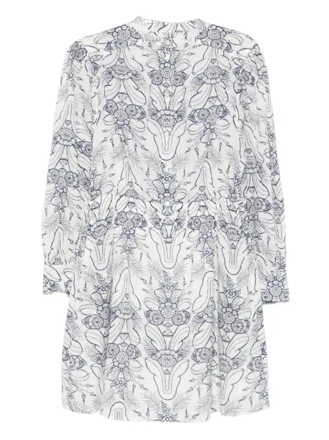 Marc O'Polo floral-pattern long-sleeve mini dress White M04094721461