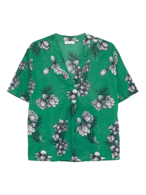 Marc O'Polo floral-print V-neck blouse Green M04094741157