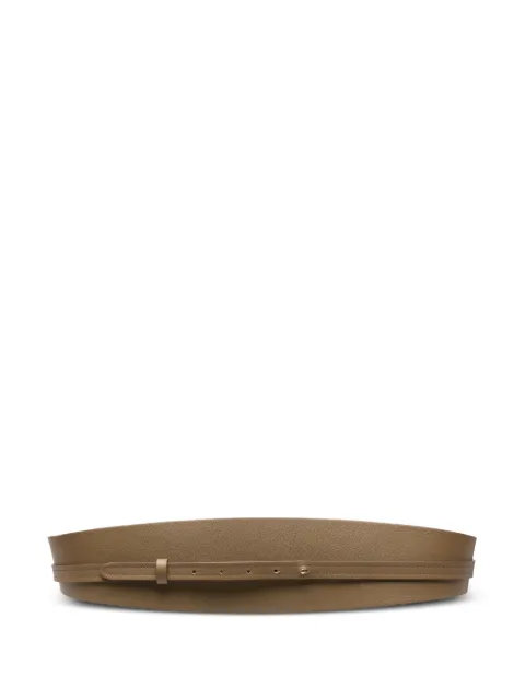 Niu leather double-strap belt Brown AW25C60N002