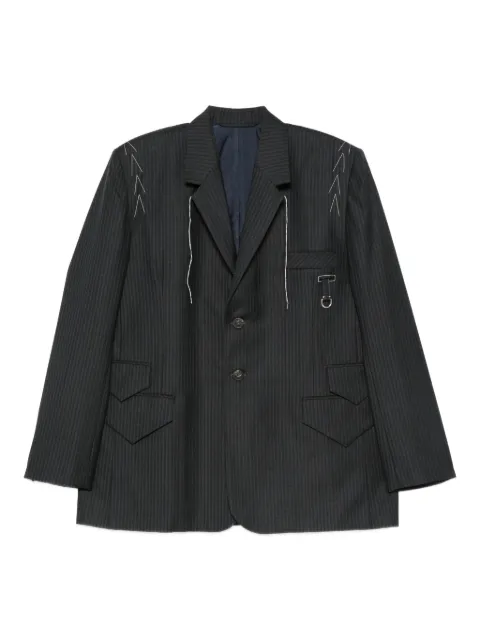 SONIA CARRASCO pinstripe pocket-detail jacket Grey BLFW26030137