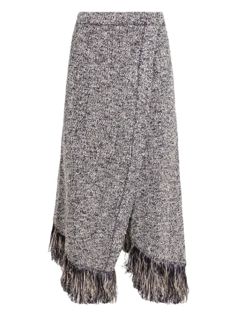 Rabanne fringed asymmetric skirt Blue AJJU092CO0600