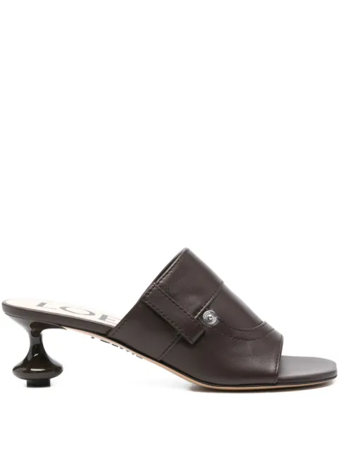 LOEWE 45mm Toy leather-band sculpted-heel sandals Brown LFW1465X01