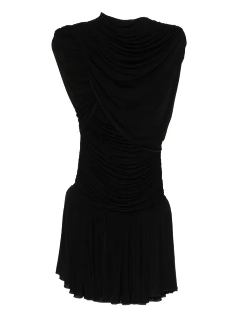 Magda Butrym draped pleated mini dress Black 332725