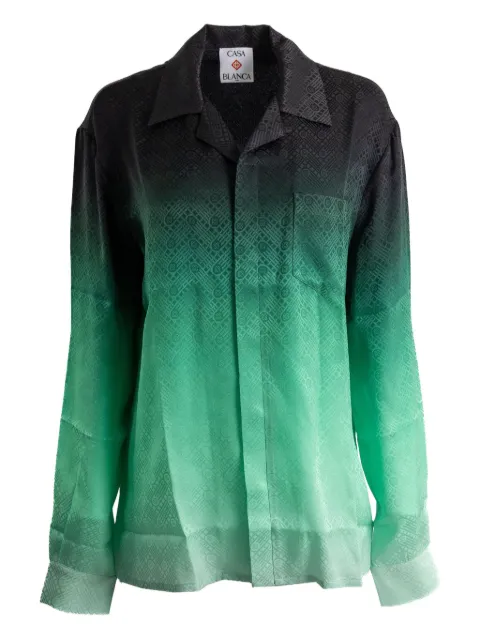 Casablanca gradient geometric-pattern shirt Green UWPF25SH00603
